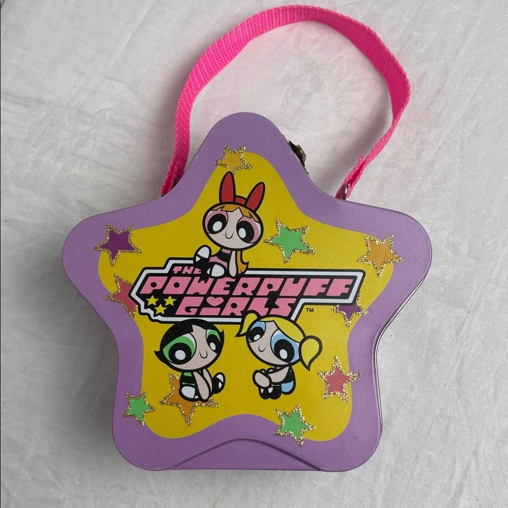 Vintage 2000 Power Puff Girls Jigsaw Puzzle and Star Tin Box Purse